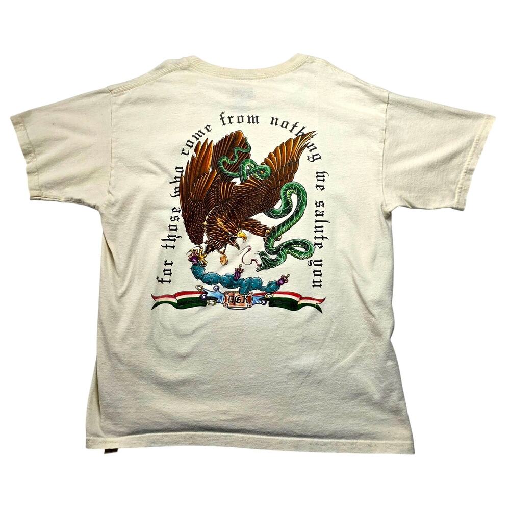 DGK Eagle Snake Graphic Tee Youth Large Cream Skate Streetwear Shirt
